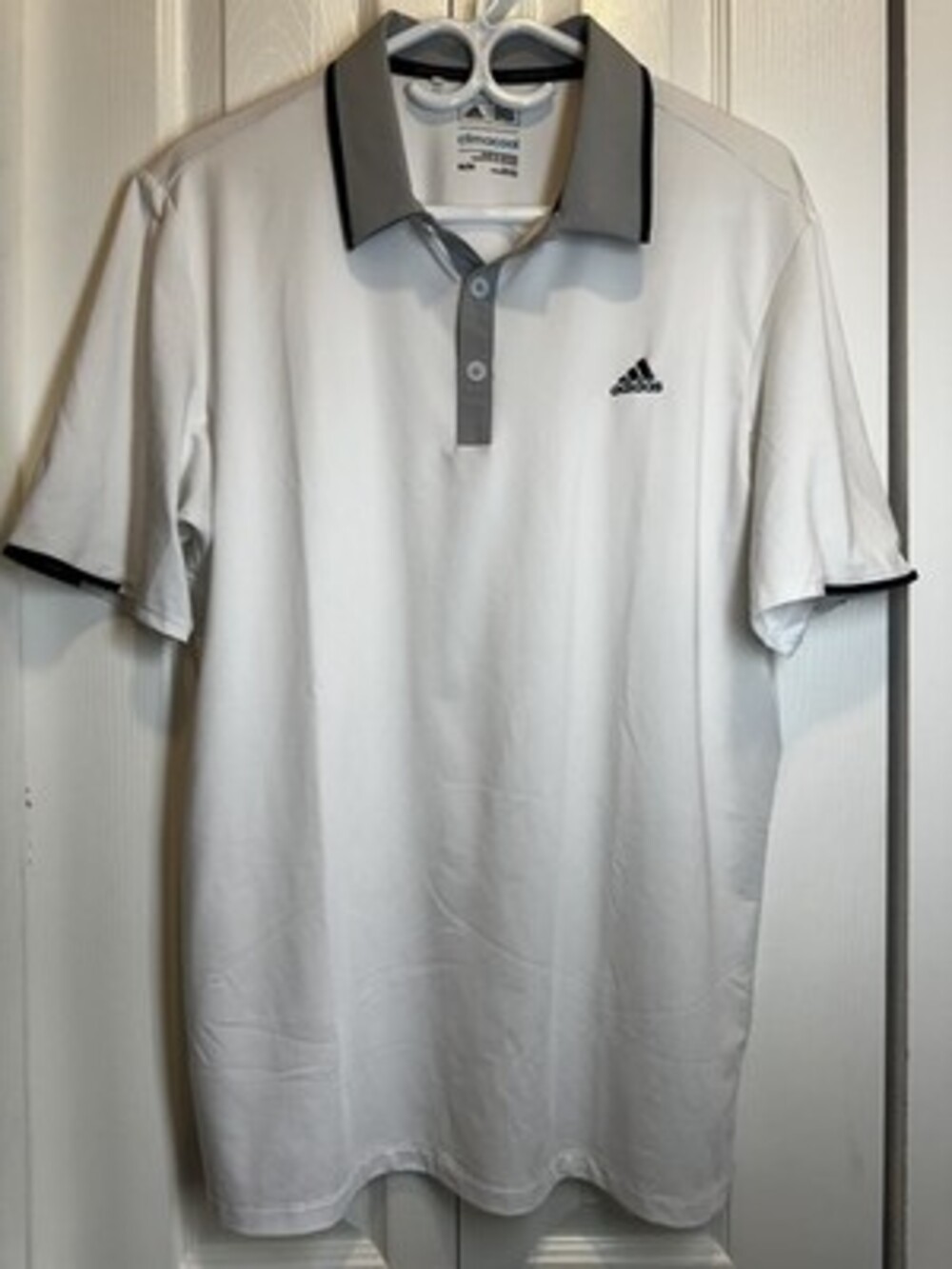 Adidas Golf Climacool Polo Shirt - White/Grey Men's Medium new